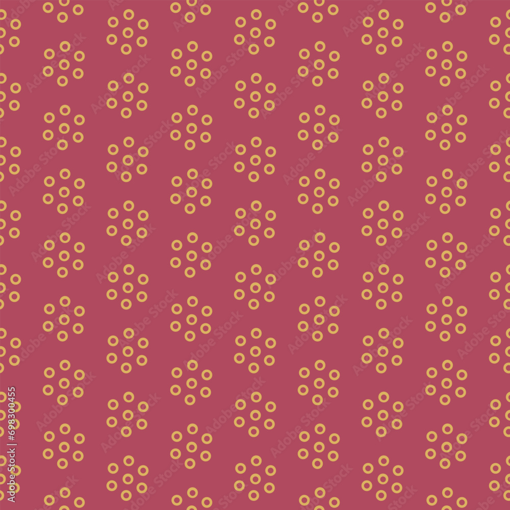Bandhni floral seamless pattern. Indian Gujarati, Jaipuri style pattern in pink and gold 