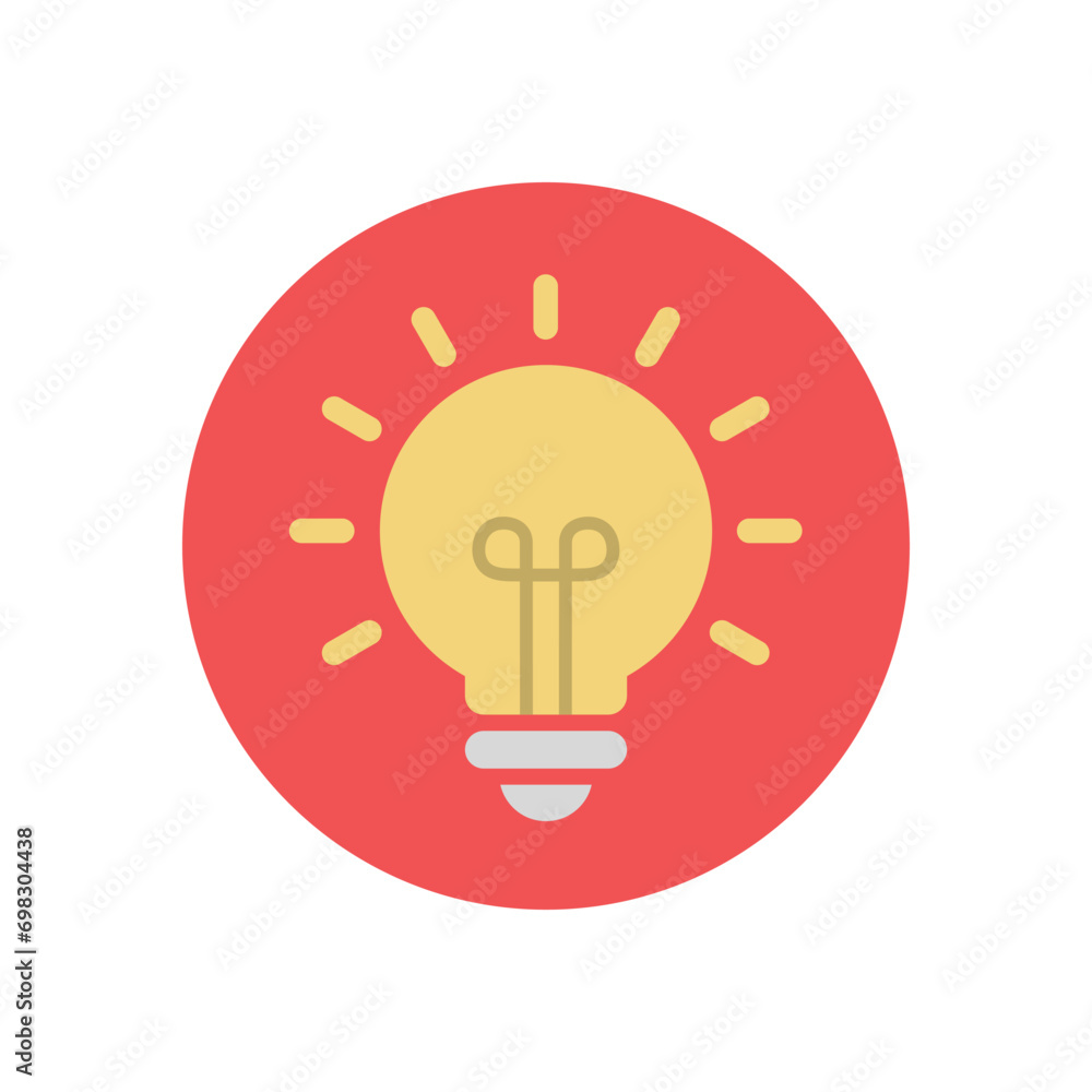 Light bulb icon in flat design. Lightbulb symbol vector Light bulb icon in flat design. Lightbulb symbol vector