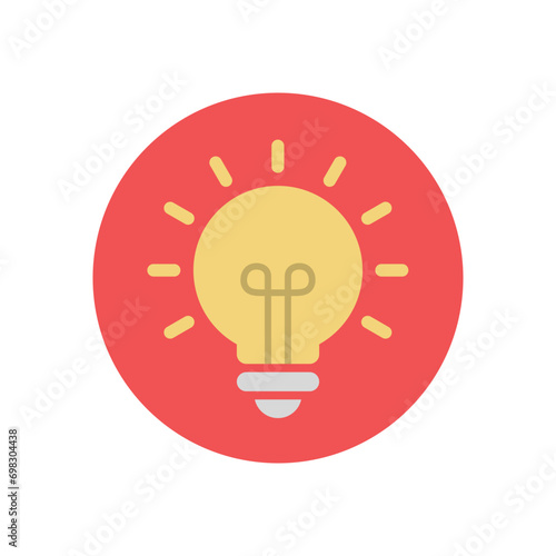 Light bulb icon in flat design. Lightbulb symbol vector