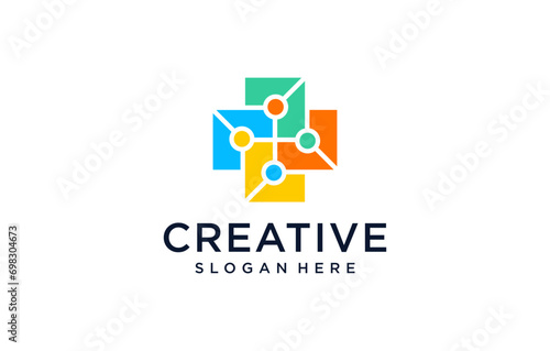 medical modern digital technology logo design