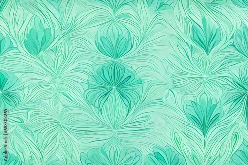 an ethereal blend of sky blue and mint green abstract blooming shape