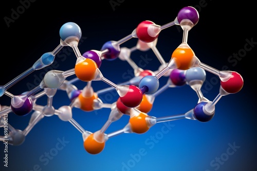 Illustration of estetrol hormone molecule. Generative AI