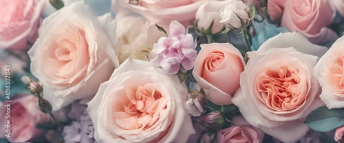 Whispers of Romance  Delicate Pink Roses in a Beautiful Bouquet  Ideal for Anniversaries and Special Occasions - Pink Roses Close-Up