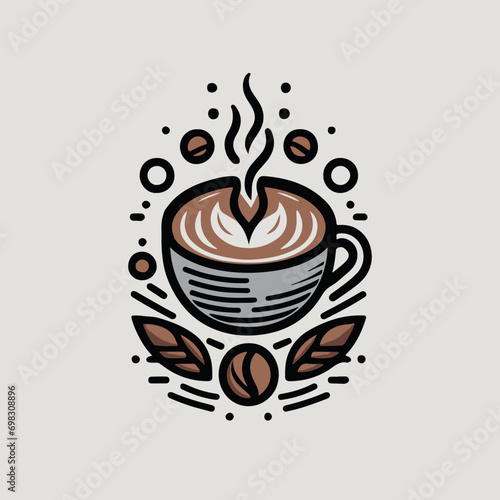 Vector logo with reference colors on coffee with creamy and minimalist styles