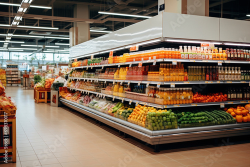 Wallpaper Mural Interior of a supermarket or grocery store, economic crisis concept Torontodigital.ca