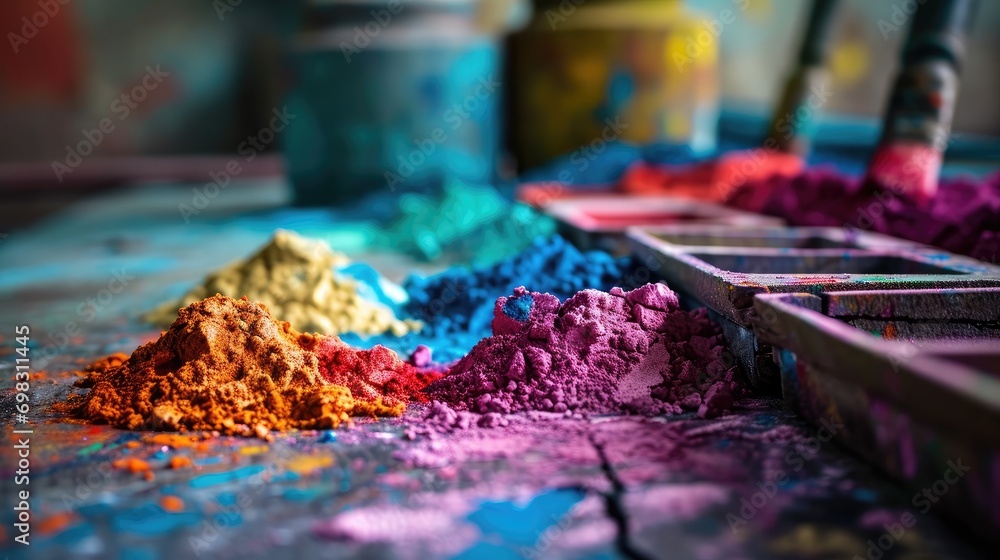 Colorful powder splash explosion dust paint wallpaper background