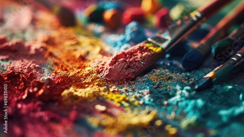 Colorful powder splash explosion dust paint wallpaper background