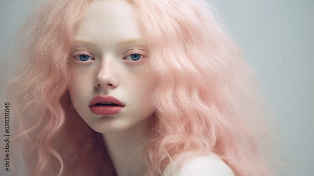 Fototapeta premium Albino Blonde girl. portrait of a woman