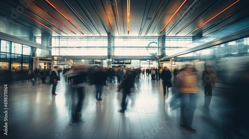 people walking in an airport