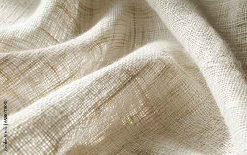Linen fabric texture closeup. Textile background. Macro photo