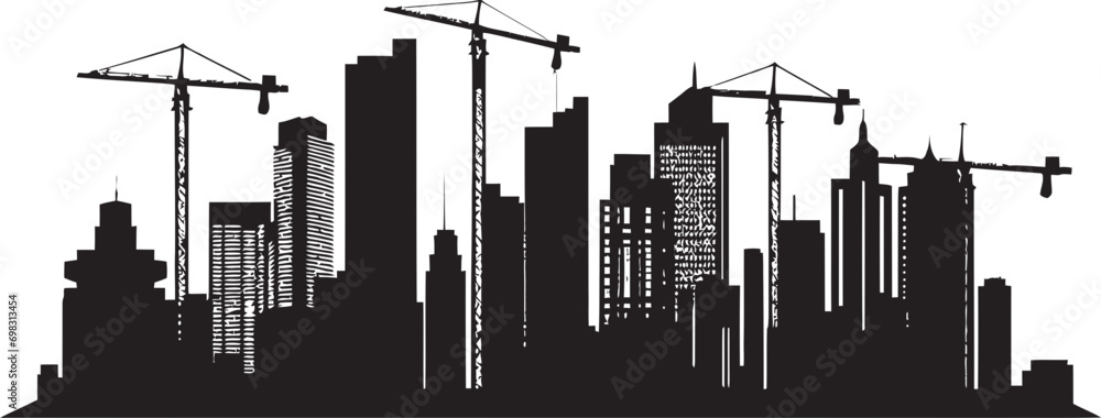 Urban Tower Impression Multifloor Cityscape Vector Icon Metropolis Heights Sketch Multifloor Building in Vector Logo