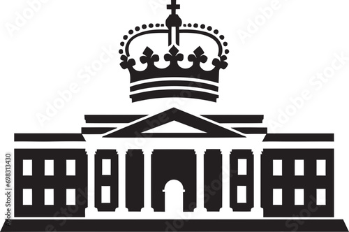 Animated Royal Residence Cartoon House Design in Vector City Heights Emblem Multifloor Building Design in Vector Logo