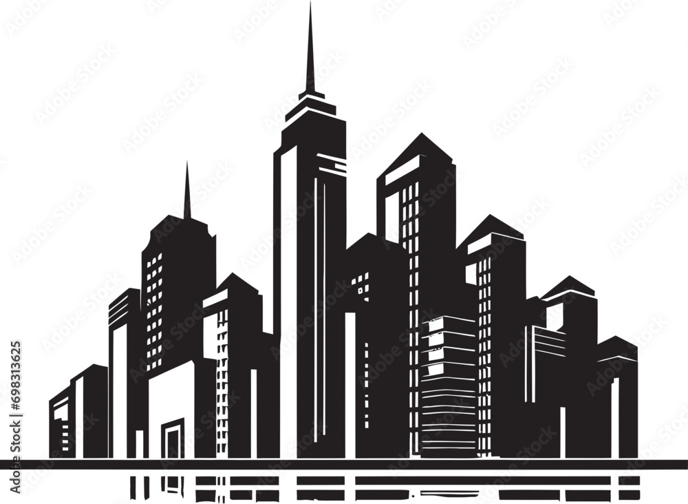 Cityline Skyscraper Impression Urban Multifloor Vector Logo Skyline Multifloor Design Multifloor Vector Logo Icon