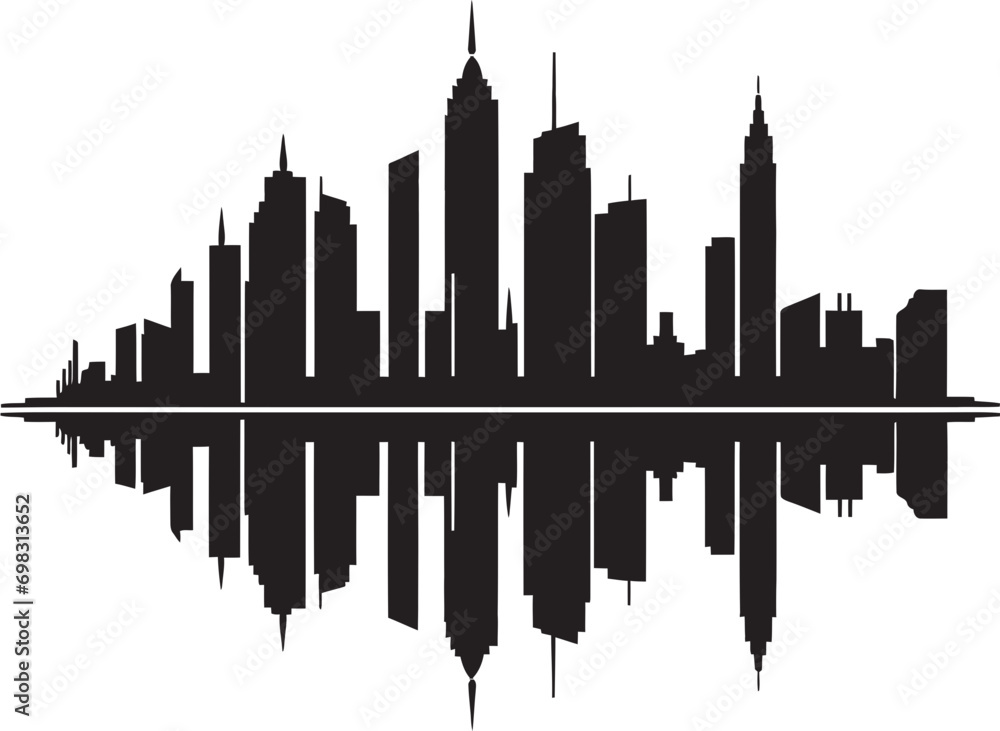 Metropolitan Heights Sketch Cityscape Building in Vector Icon Downtown Skyscraper Outline Multifloor Cityscape Vector Logo