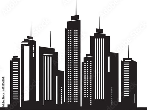 Metropolitan Heights Sketch Cityscape Multifloor Vector Icon Urban Skyscraper Impression Multifloor Vector Logo Design