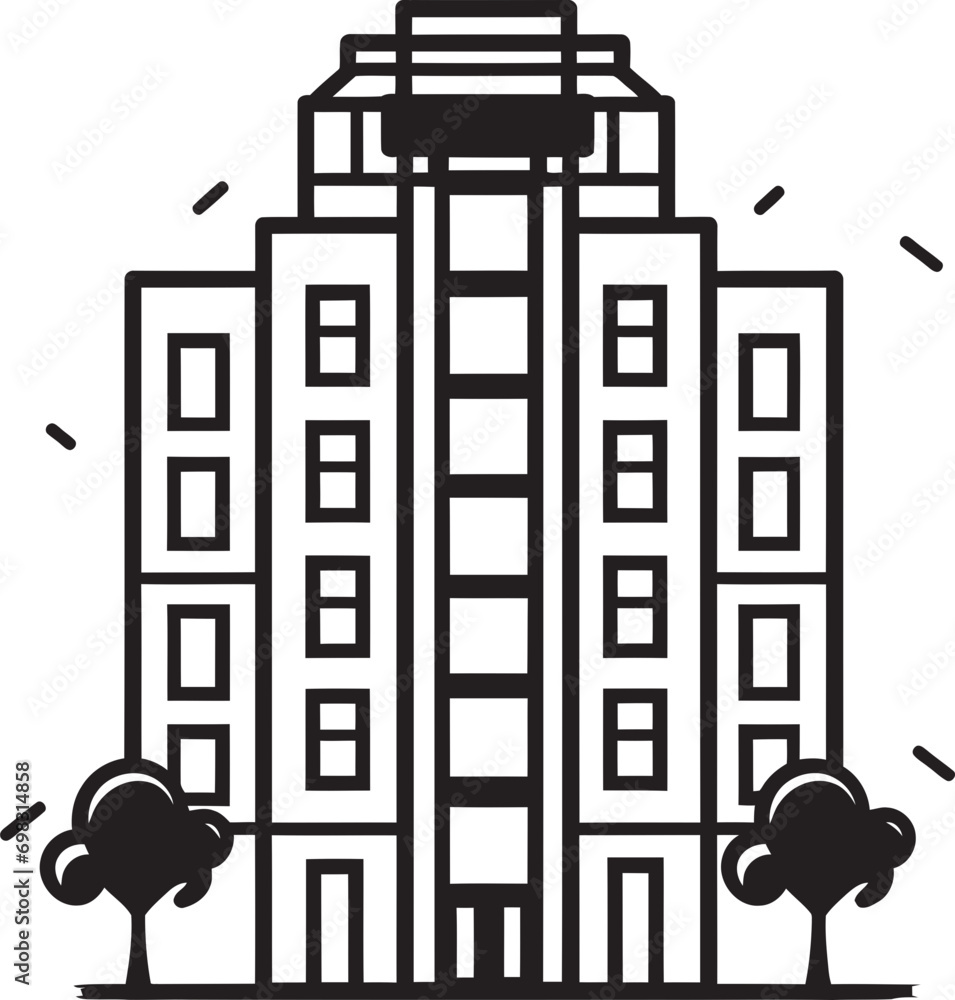 Naklejka premium Skyline Essence Multifloor Urban Landscape Vector Design Cityline Visions Multifloral Cityscape Vector Logo