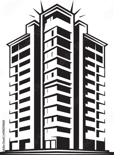 Metropolis Spectrum Multifloor Cityscape Vector Design Downtown Marvel Multifloral Building Vector Icon