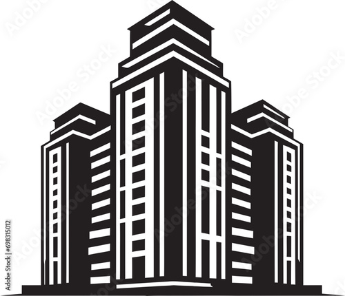 Urban Elevation Symphony Multifloral City Building Vector Icon Downtown Marvel Essence Multifloor Cityscape Vector Logo Design