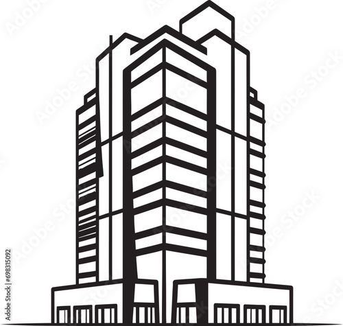 Metropolitan Elevation Matrix Multifloor Cityscape Vector Emblem Downtown Marvel Essence Multifloral Skyscraper Vector Logo Design