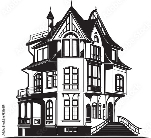 Creative Dwelling Impression House Idea Vector Icon Home Structure Symbol Architecture Design Vector Emblem