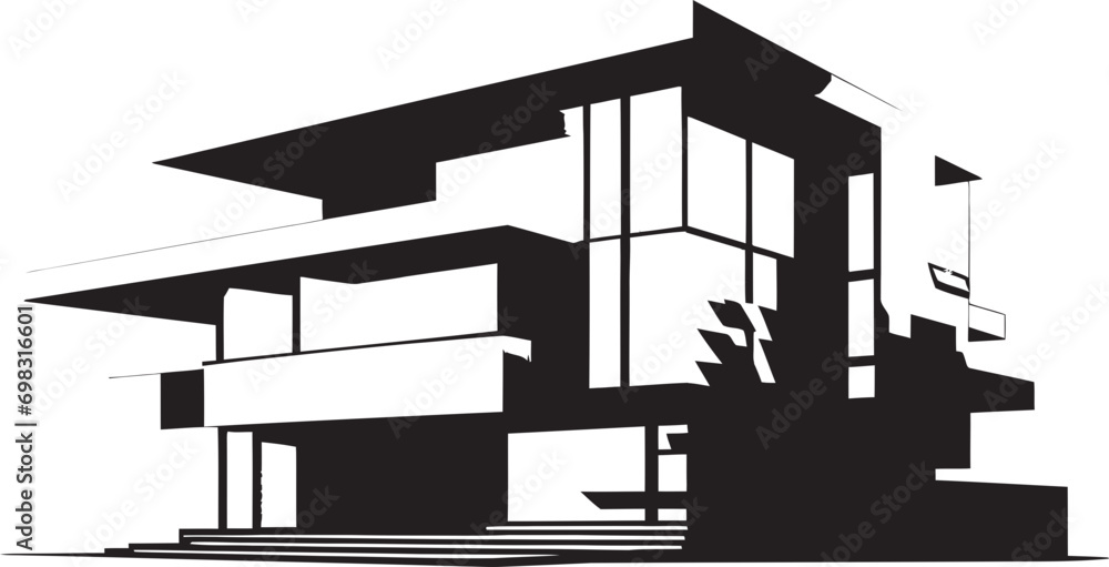 Naklejka premium Innovative Housing Mark Architecture Design Vector Logo Creative Dwelling Impression House Idea Vector Icon