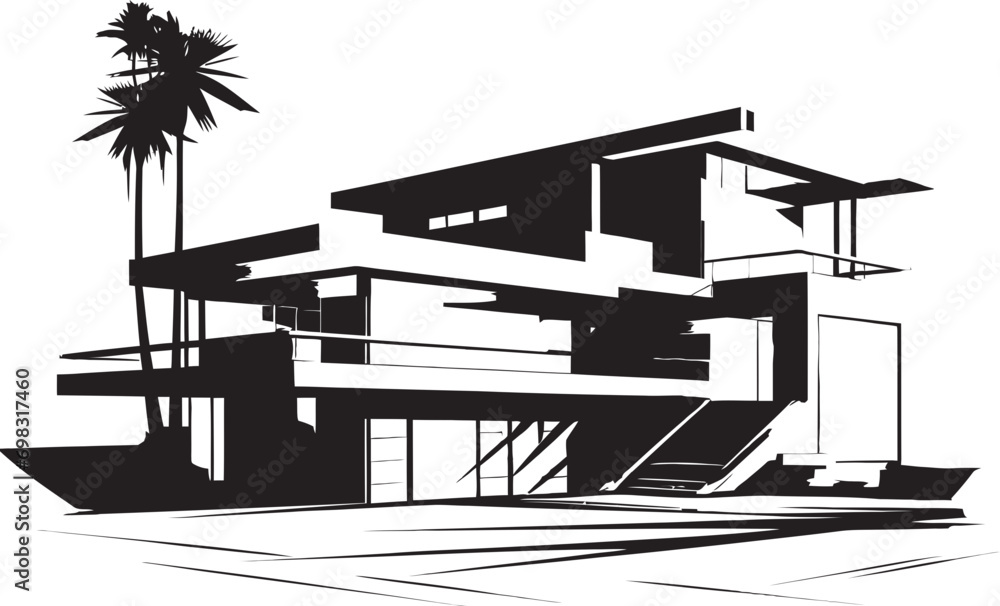 Sleek Living Icon Modern Property Idea Vector Logo Architectural Brilliance Symbol Residential Design Vector Icon