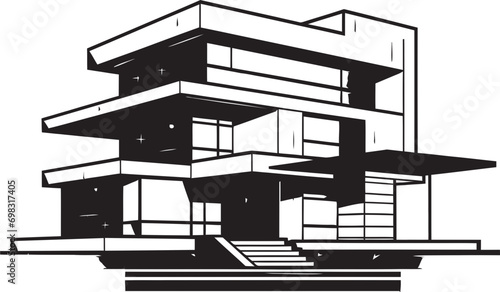 Urban Housing Emblem Modern Property Design Vector Icon Futuristic Abode Mark Residential Property Design in Vector