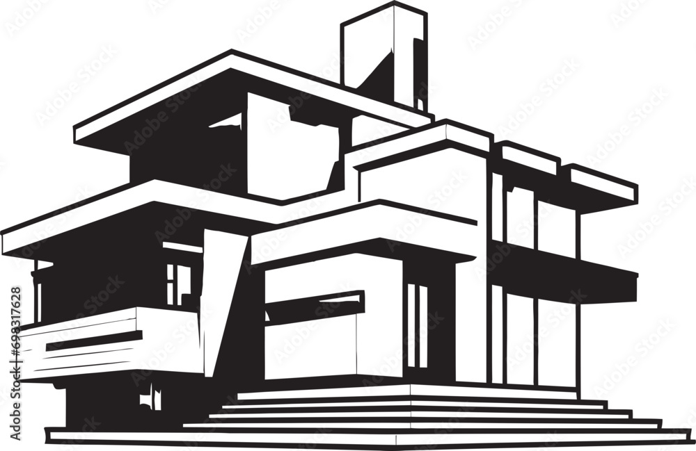 Chic Living Vision Stylish Modern House Design Vector Icon Trendy Dwelling Mark Modern House Design Vector Logo