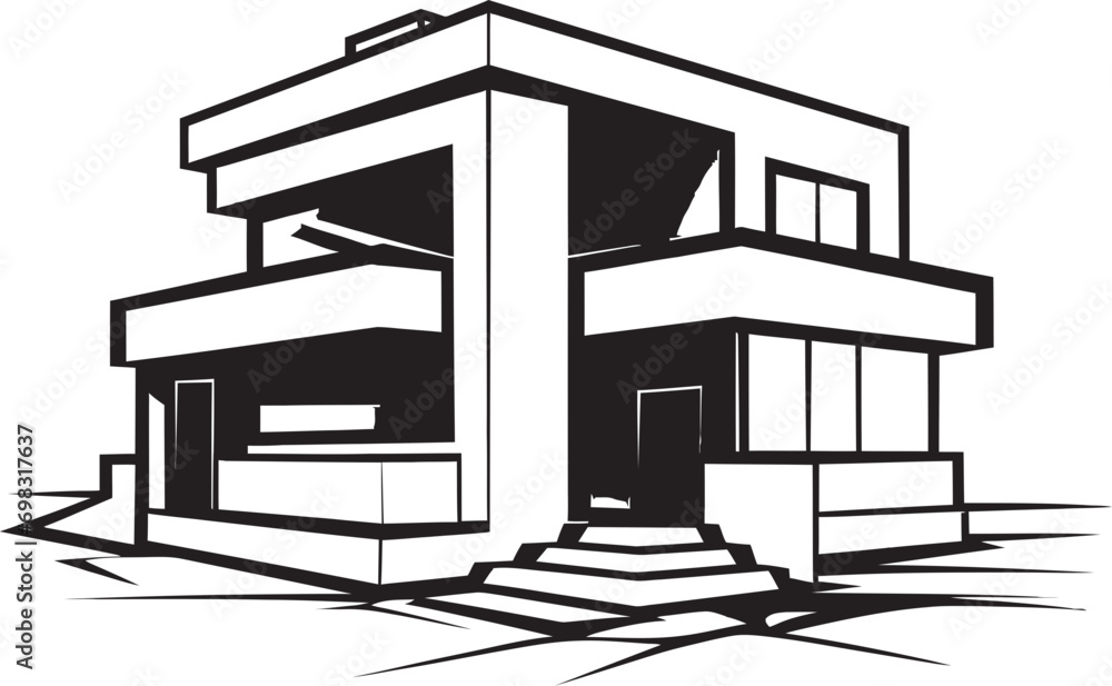 Elegant Residence Symbol Stylish House Idea Vector Icon Contemporary Abode Emblem Modern House Design Vector Icon Elegant Residence Symbol Stylish House Idea Vector Icon Contemporary Abode Emblem Modern House Design Vector Icon