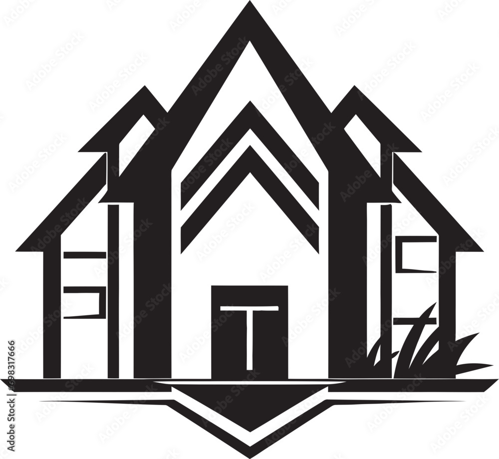 Elegant Residence Symbol Stylish House Idea Vector Icon Contemporary Abode Emblem Modern House Design Vector Icon Elegant Residence Symbol Stylish House Idea Vector Icon Contemporary Abode Emblem Modern House Design Vector Icon