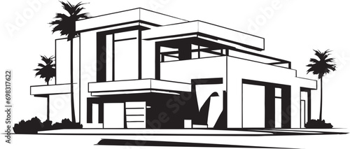 Sophisticated Home Mark Stylish House Design in Vector Fashionable Living Icon Modern House Idea Vector Logo