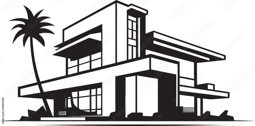 Elegant Residence Symbol Modern House Idea Vector Icon Fashionable Abode Emblem Stylish House Design Vector Icon