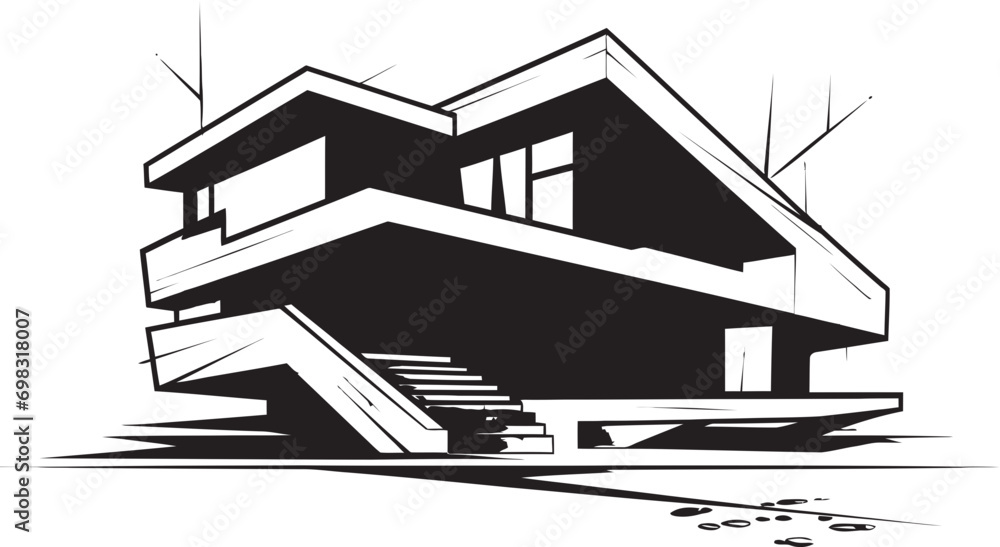 Sophisticated Living Icon Modern House Idea Vector Logo Classy Habitat Symbol Stylish House Design Vector Icon