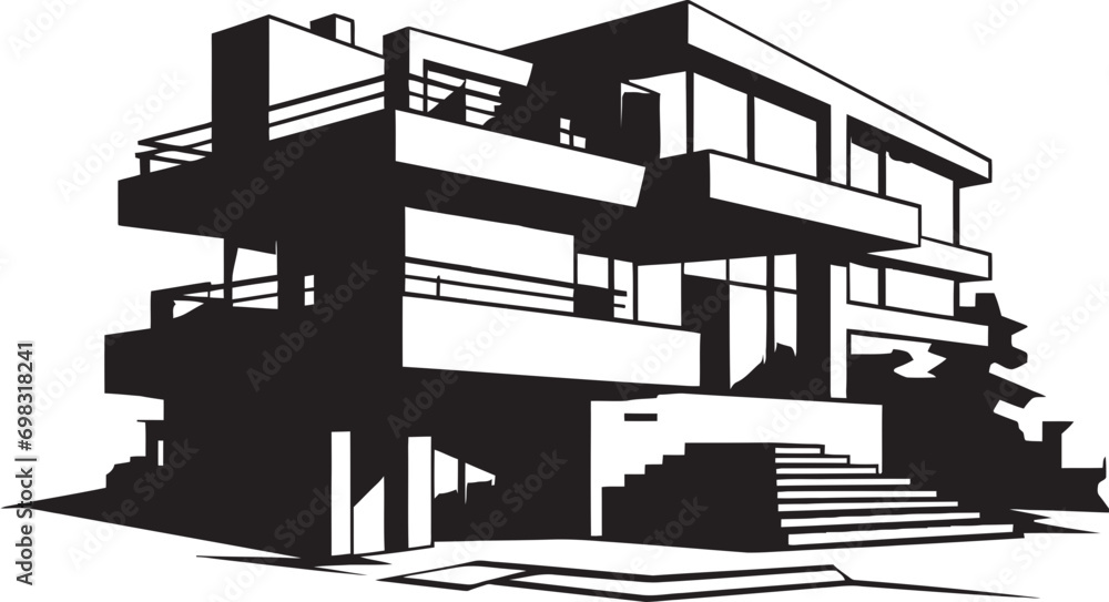Elegant Living Symbol Stylish House Idea Vector Icon Contemporary Abode Emblem Modern House Design Vector Icon Elegant Living Symbol Stylish House Idea Vector Icon Contemporary Abode Emblem Modern House Design Vector Icon
