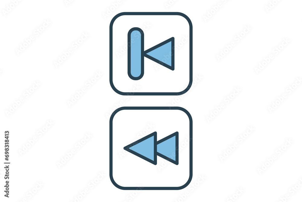 backward icon. icon related to basic web and UI. suitable for web site, app, user interfaces, printable etc. flat line icon style. simple vector design editable backward icon. icon related to basic web and UI. suitable for web site, app, user interfaces, printable etc. flat line icon style. simple vector design editable