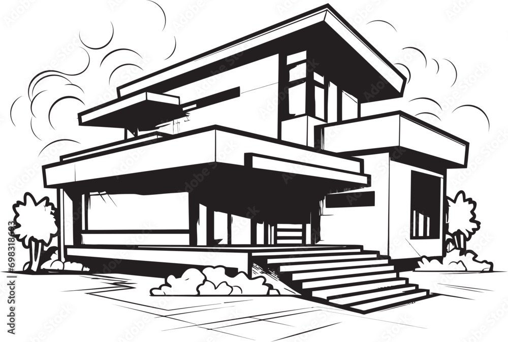 Thick Outline Dwelling Icon House Sketch in Logo Design Bold House Emblem Thick Outlined Sketch in Vector Logo Design Thick Outline Dwelling Icon House Sketch in Logo Design Bold House Emblem Thick Outlined Sketch in Vector Logo Design