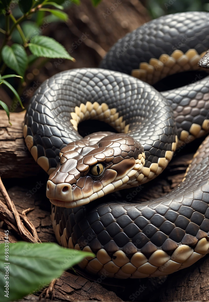 Obraz premium predatory snake, beautiful poisonous snake