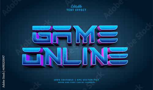 Game Online Editable Text Effect Style 3d Cyber Future Tech