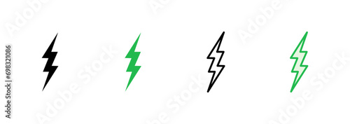 Lightning icon set. electric icon vector. power icon. energy sign © AAVAA