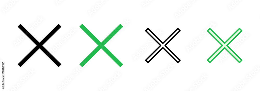 Close icon set. Delete icon vector. cross sign Close icon set. Delete icon vector. cross sign