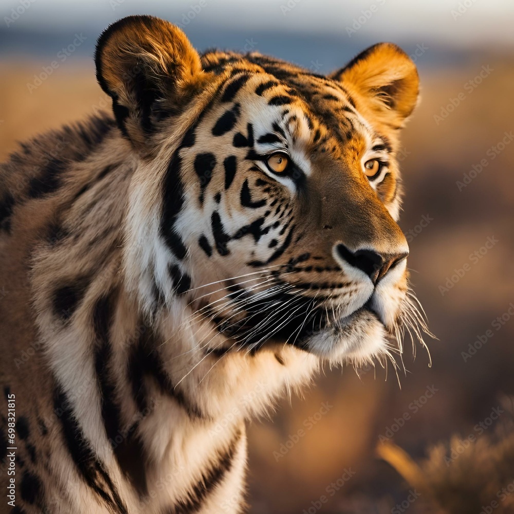 Obraz premium AI generated illustration of a wild animal in its natural habitat showcasing its strength