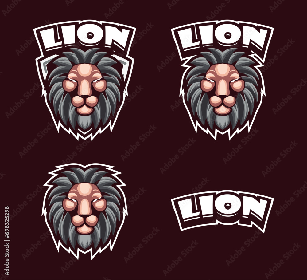 logo lion, logo head lion, illustration lion, head lion, logo esport