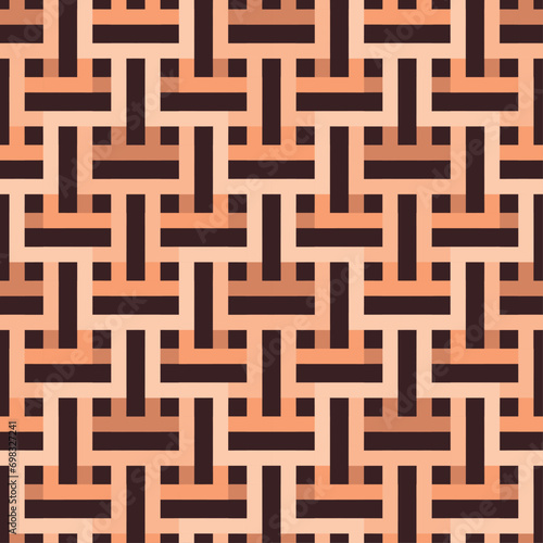 Seamless peach fuzz color geometric tile pattern. vector design. Color of the year