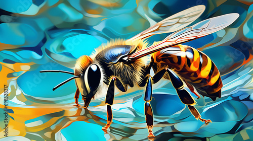 Illustration of a bee.