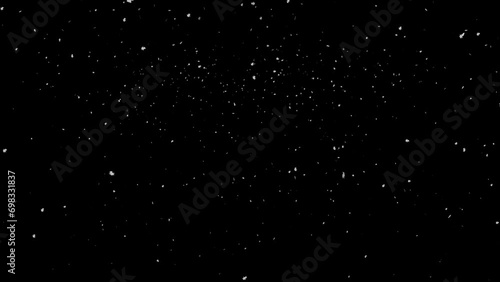 Falling snow. Transparent background. Alpha channel.