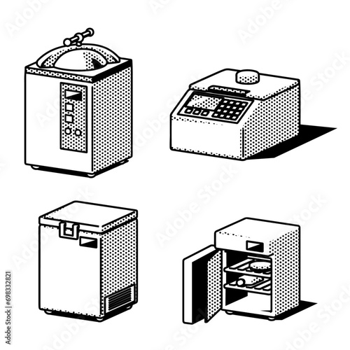漫画風実験機器セット
