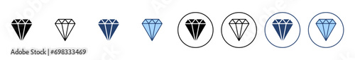 Diamond icon vector. diamond gems sign and symbol