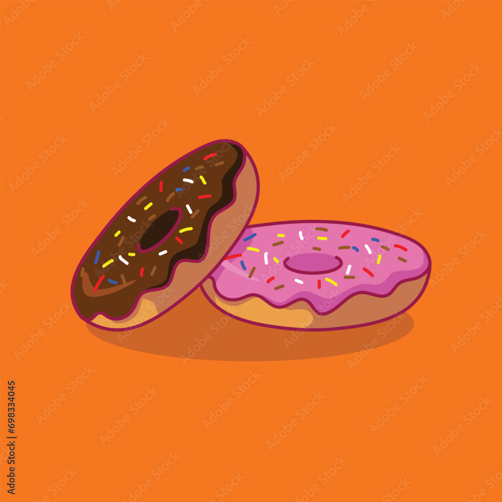 donuts with chocolate and pink cream and sprinkles with sprinkles