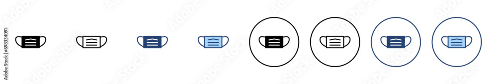 Mask icon vector. Medical mask sign and symbol. Man face with mask icon. Safety breathing mask Mask icon vector. Medical mask sign and symbol. Man face with mask icon. Safety breathing mask