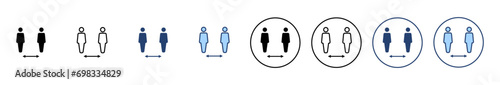 Social distance icon vector. social distancing sign and symbol. self quarantine sign